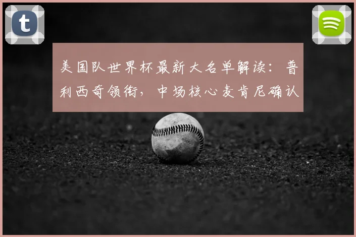 美国队世界杯最新大名单解读：普利西奇领衔，中场核心麦肯尼确认入选